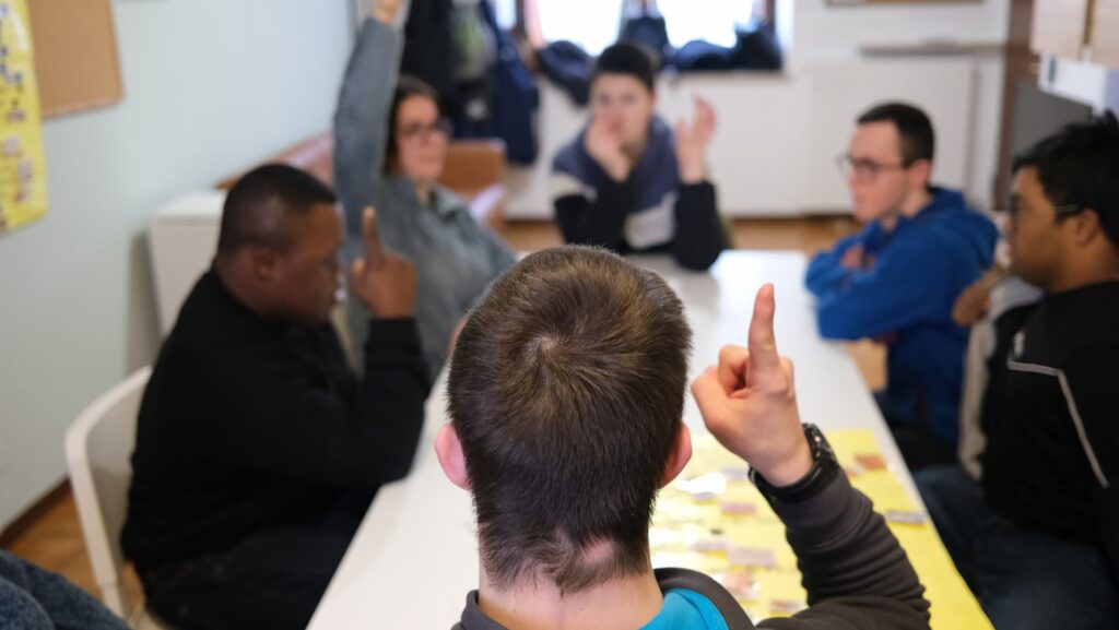 Attività di gruppo in una delle sedi della Fondazione Piùdiunsogno